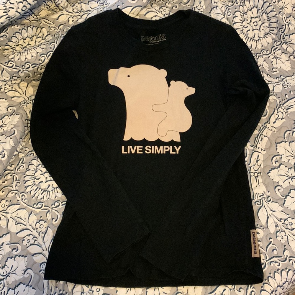 Patagonia “Live Simply” Polar Bear Long Sleeve Shirt